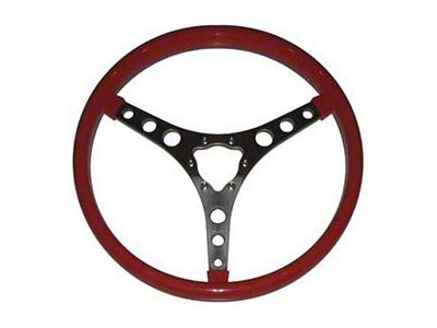 Steering Wheel, Sport Size 15, Replica, Red, 1956-1958 (Convertible)