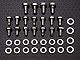 Engine Oil Pan Bolts, Small Block, Chrome, 1956-1991