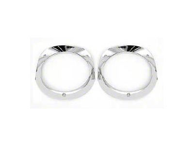 1956 Chevy Headlight Bezels Chrome Good