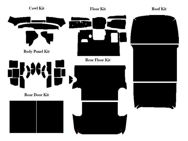 1956 Ford Pickup AcoustiSHIELD, Complete Insulation Kit, Panel Delivery