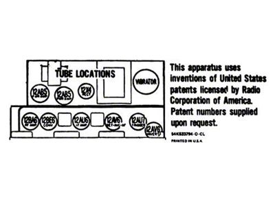 1956 Ford Thunderbird Radio Schematic Decal