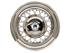 Wire Wheel Cover Set, Set Of 5, White Painted Accents (1956 Ford Thunderbird)