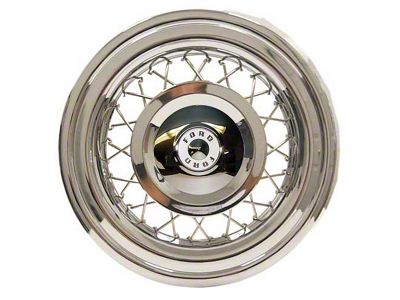 1956 Ford Thunderbird Wire Wheel Cover Set, Set Of 5, White Painted Accents