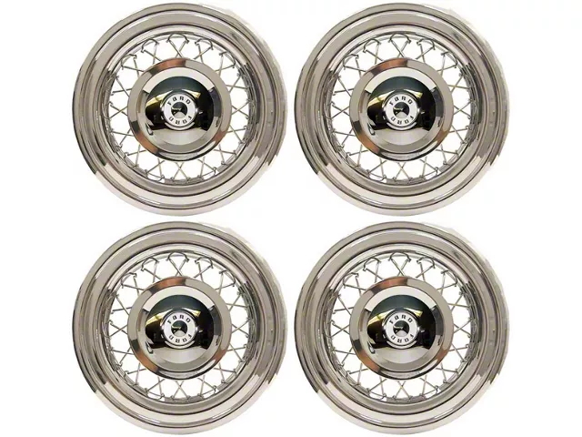 1956 Ford Thunderbird Wire Wheel Covers, 4-Piece Set