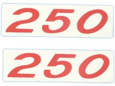 1957-1959 Corvette Valve Cover Decals 250hp For Cars With Fuel Injection (Convertible)