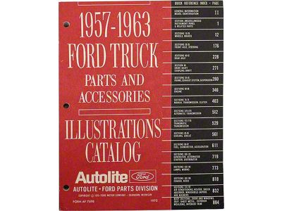 1957-1963 Ford Truck Parts and Accessories Illustrations Catalog - Bound Catalog - 944 Pages (Covers 1957-1963 chassis and body parts)