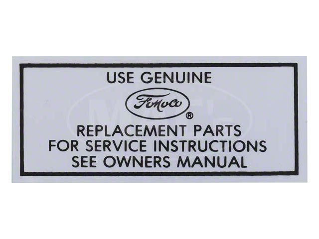 Air Cleaner Service Instruction Decal