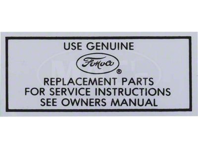 Air Cleaner Service Instruction Decal (60-64 Falcon)