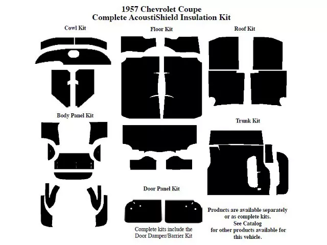 1957 Chevy 2-Door Coupe QuietRide Solutions Insulation AcoustiShield Complete Kit