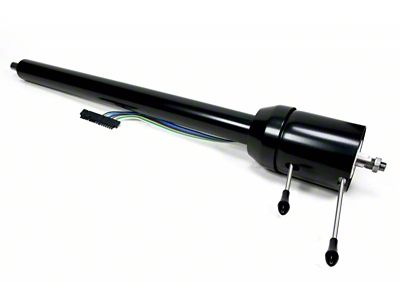 1957 Chevy ididit Black Powder Coated Tilt Steering Column, For Floor Shift& CCI Rack & Pinion