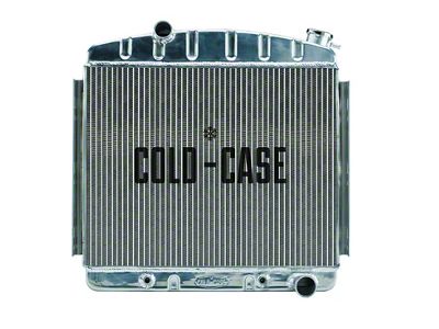 1957 Chevy Tri-Five Cold Case Performance Polished Aluminum Radiator, Big 2 Row, 6-Cylinder Position