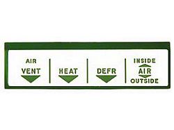 Heater Control Face Lens (1957 150, 210, Bel Air)