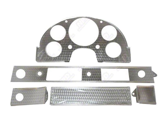 1957 Ford Thunderbird Dash Trim Kit, 5 Pieces, Engine-Turned Aluminum