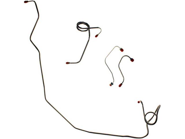 1957 Ford Thunderbird Stainless Steel Power Front Drum Brake Line Kit, 4 Pieces (Power Front Drum Brakes)