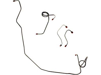 1957 Ford Thunderbird Stainless Steel Power Front Drum Brake Line Kit, 4 Pieces (Power Front Drum Brakes)