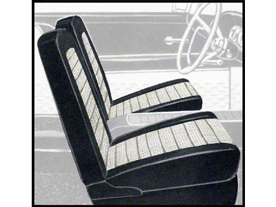 1958-1959 Ford Thunderbird Front Bucket Seat Covers, Vinyl, Black 1 & White 2, Trim Code XH or 8X