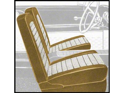 1958-1959 Ford Thunderbird Front Bucket Seat Covers, Vinyl, Palomino 7 & White 2, Trim Code XL or 5Y