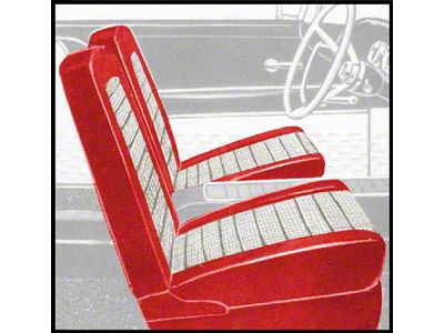 1958-1959 Ford Thunderbird Front Bucket Seat Covers, Vinyl, Red 8 & White 2, Trim Code XG or 9X