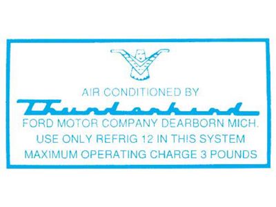 1958-1960 Ford Thunderbird Air Conditioning Evaporator Case Decal