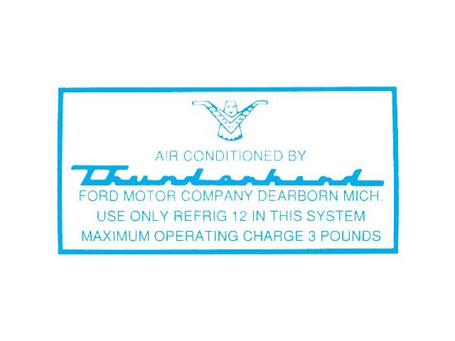 1958-1960 Ford Thunderbird Air Conditioning Evaporator Case Decal