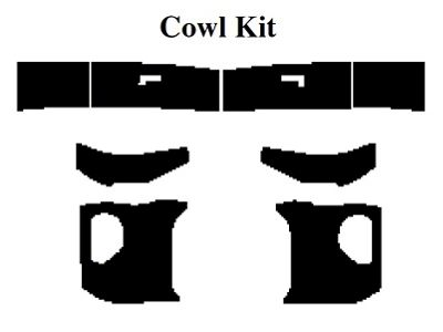1958-1960 Ford Thunderbird Insulation Kit, Cowl Kit, For Convertible