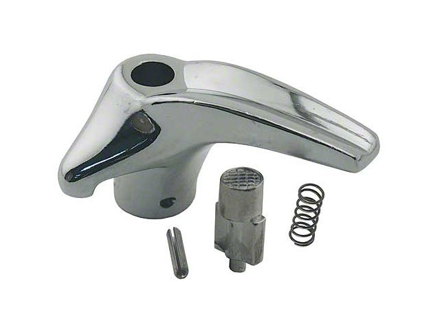 1958-1960 Ford Thunderbird Vent Window Handle, Left, Chrome, Includes Button