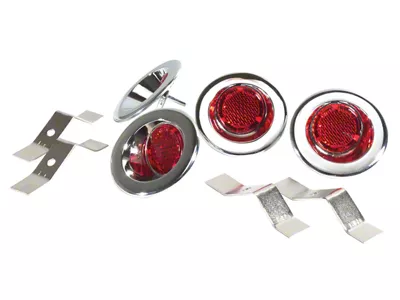 Door Panel Reflector Set, Red, 1958-1961 (Convertible)