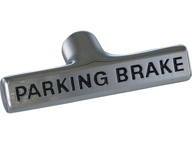Parking Brake Handle, Black Letters, 1958-1962 (Convertible)