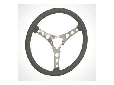 Steering Wheel, New, 15, Black Leather Wrapped, 58-72 (Convertible)