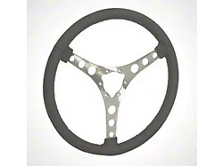Steering Wheel, New, 15, Black Leather Wrapped, 58-72 (Convertible)
