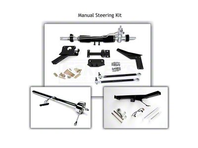 1958-1962 Corvette Steeroids Rack And Pinion Conversion Kit Manual Chrome Column With Headers