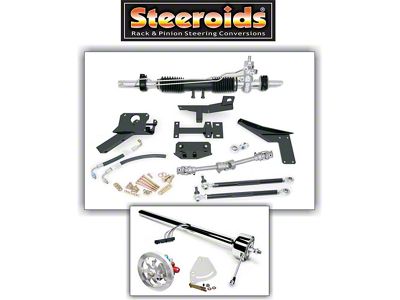 1958-1962 Corvette Steeroids Rack And Pinion Conversion Kit With Manual Steering Chrome Column (Convertible)