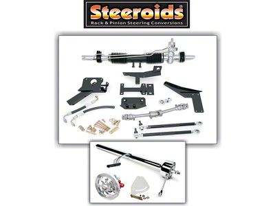 Steeroids Manual Steering Rack and Pinion Conversion Kit with Unpainted Steering Column (55-62 Corvette C1)