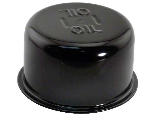 1958-1964 Ford Thunderbird Oil Filler Breather Cap, Push-On Type, Gloss Black With Correct Logo
