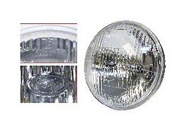 5-3/4-Inch Round Sealed High/Low Beam Halogen Headlight with FoMoCo Logo; Chrome Housing; Clear Lens (58-66 Thunderbird)