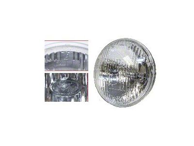5-3/4-Inch Round Sealed High/Low Beam Halogen Headlight with FoMoCo Logo; Chrome Housing; Clear Lens (58-66 Thunderbird)