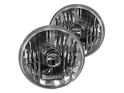 Redline Lumtronix 5-3/4-Inch Round Elite Diamond Headlights with Blue Halogen Blubs; Chrome Housing; Clear Lens 