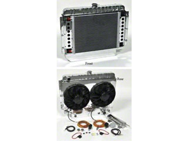 1959-1963 Full Size Chevy Griffin Aluminum Radiator, LS1, LS2, LS3 & LS6, Knockout HP Series, Complete Kit