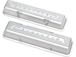 1959-1982 Corvette Valve Covers Finned With Cast Finish And Chevrolet Script Small Block