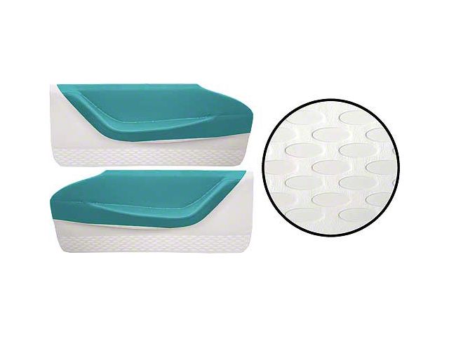 1959 Ford Thunderbird Door Trim Panels, Turquoise 11 & White 2, Trim Code 7X