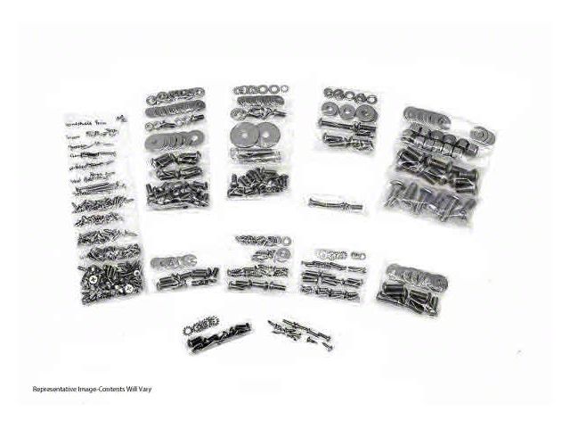 1960-1962 Chevy-GMC Truck Bumper To Bumper Bolt Kit, Longbed Fleetside, Button Head-Polished Stainless Steel