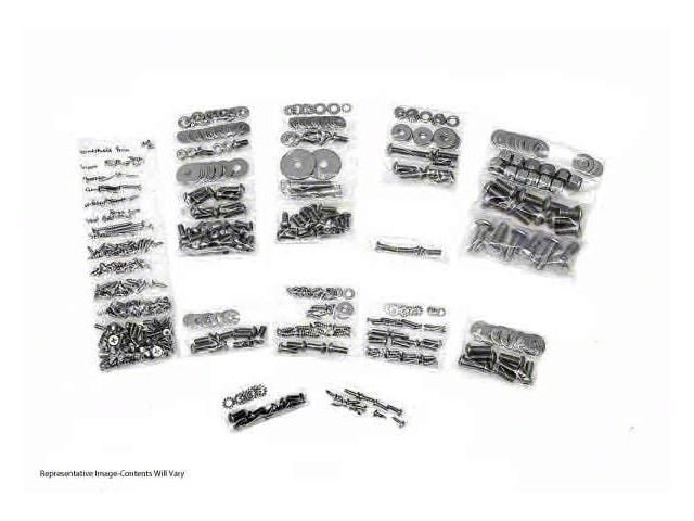 1960-1962 Chevy-GMC Truck Bumper To Bumper Bolt Kit, Longbed Fleetside, Hex Head-Polished Stainless Steel