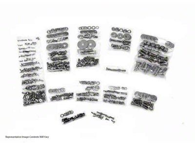 1960-1962 Chevy-GMC Truck Bumper To Bumper Bolt Kit, Longbed Stepside, Button Head-Polished Stainless Steel