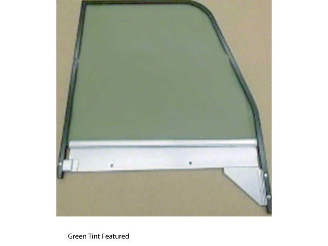 1960-1963 Chevy-GMC Truck Door Glass Assembly With Black Frame-Green Tint Glass, Right