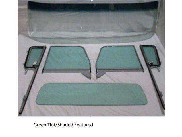1960-1963 Chevy-GMC Truck Glass Kit, Small Back Glass-Vent Assemblies With Posts, Assembled Door Windows, Chrome Frames-Clear