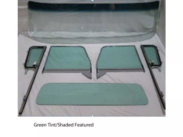 1960-1963 Chevy-GMC Truck Glass Kit, Small Back Glass-Vent Assemblies With Posts, Assembled Door Windows, Chrome Frames-Clear