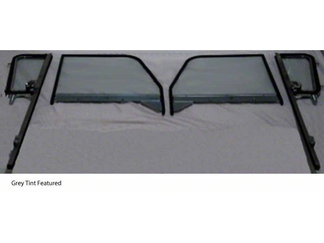 1960-1963 Chevy-GMC Truck Side Window Kit With Assembled Vent Post Assemblies And Door Glasses, Black Frames-Clear