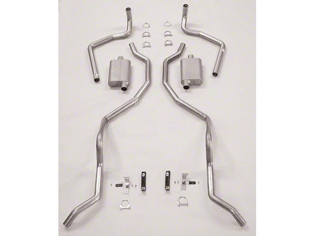 1960-1964 Chevy Dual Exhaust System, Aluminized 2 1/2, Small Block, With Quickflow Mufflers