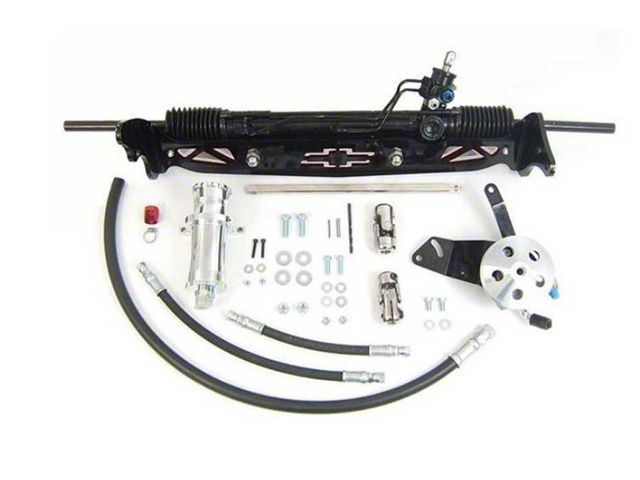 1960-1966 Chevy-GMC Truck Power Rack And Pinion Steering Kit, Disc Brakes, Double V-Belt With Stock Steering Column, Half-Ton 2WD