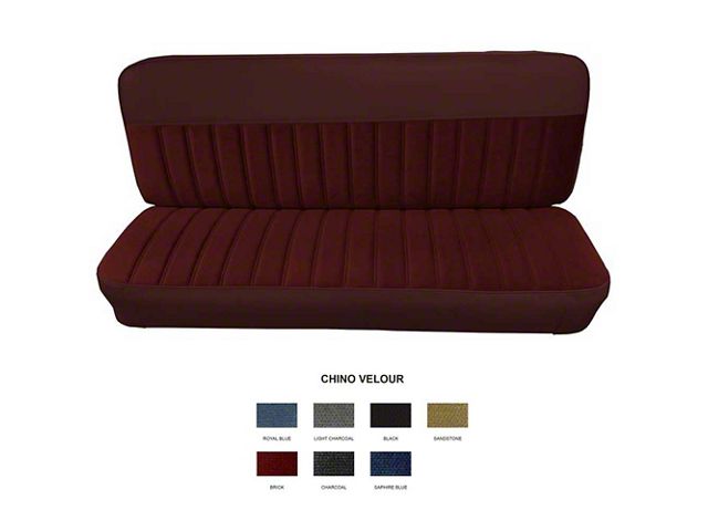 1960-1966 Chevy-GMC Truck Standard Cab Bench Seat Cover-Chino Velour Pleated Inserts With Matching Vinyl Trim